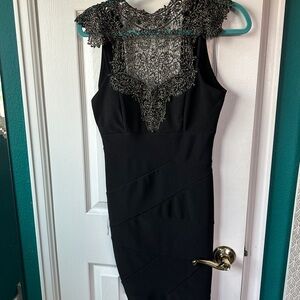 Emerald Sundae Black Dress with Lace Detail